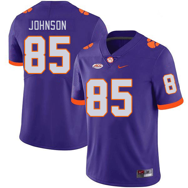 Men's Clemson Tigers Charlie Johnson #85 College Purple NCAA Authentic Football Stitched Jersey 23BO30IX